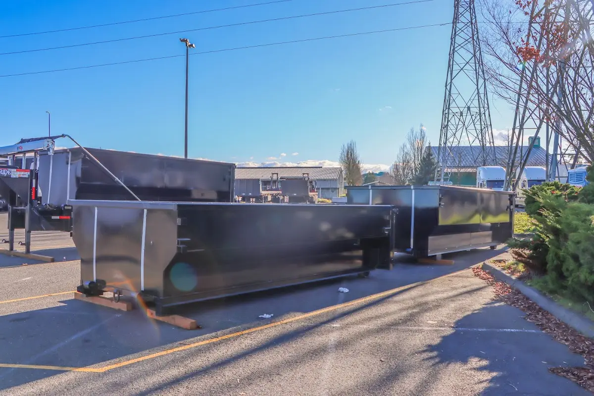 Roll-off dumpster ready for waste disposal at job site for Residential Dumpster Rental in Mead Valley